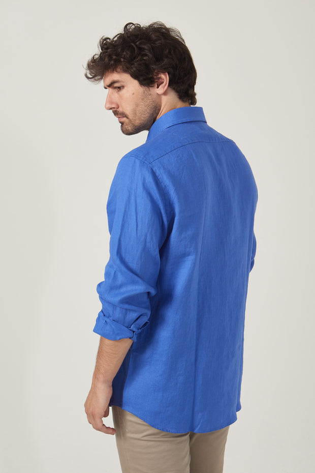 Camisa de Lino Azul