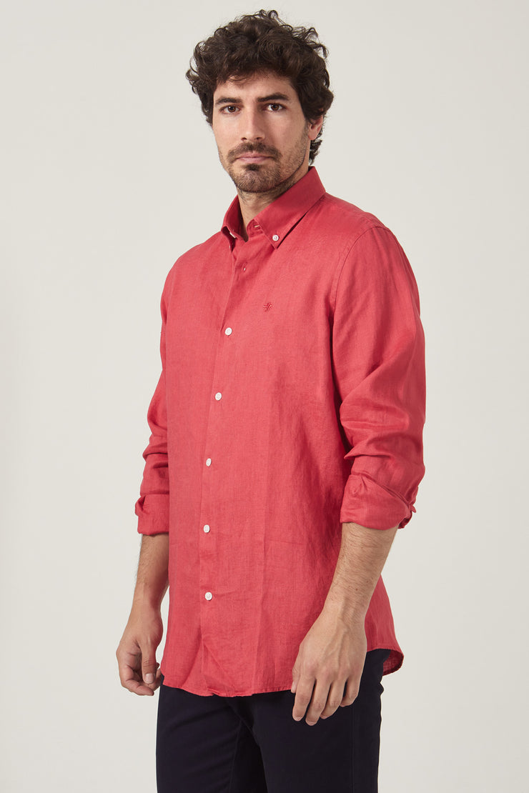 Camisa de Lino Roja