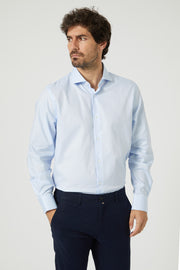 Camisa de vestir lisa algodón azul